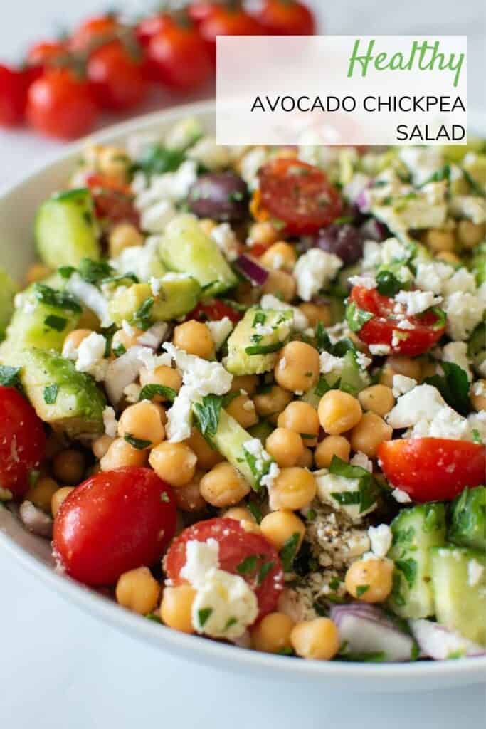 Mixed chickpea and avocado salad.