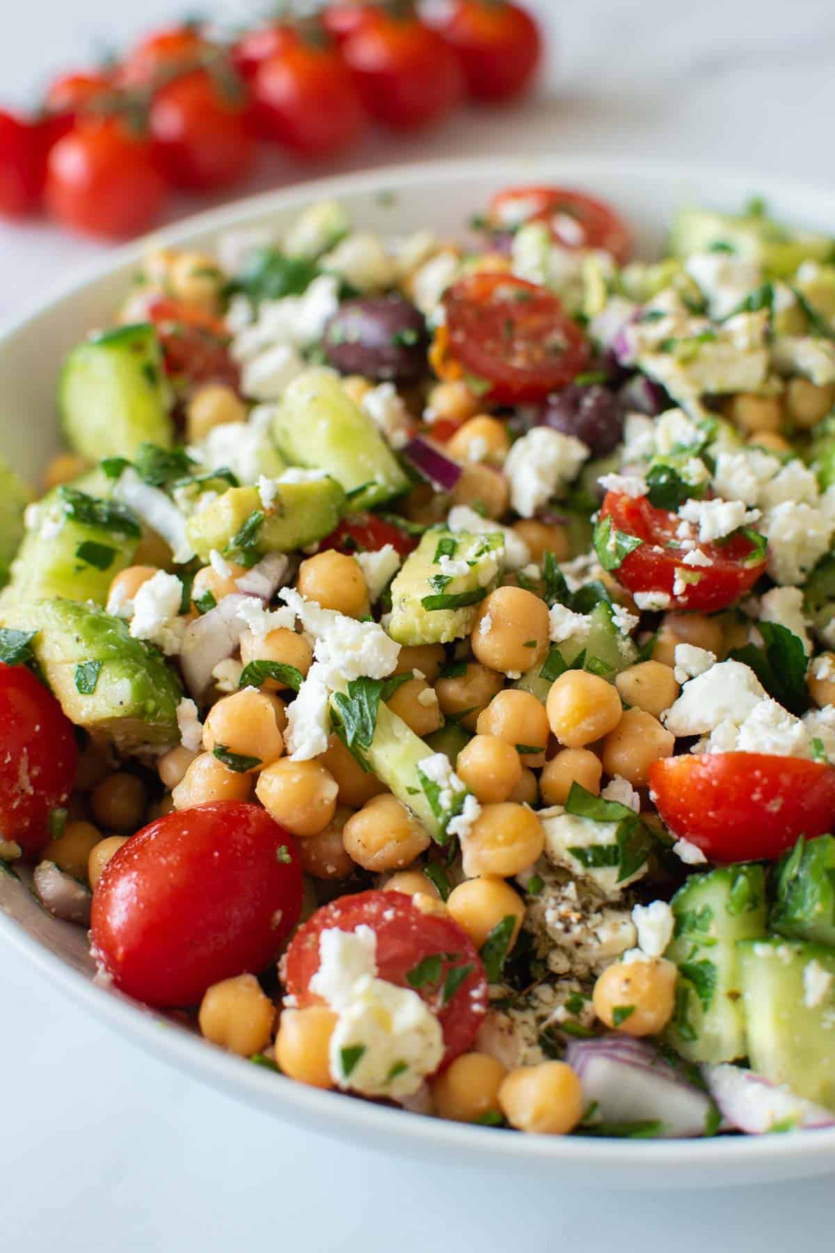 Mixed vegetable salad in a bowl.