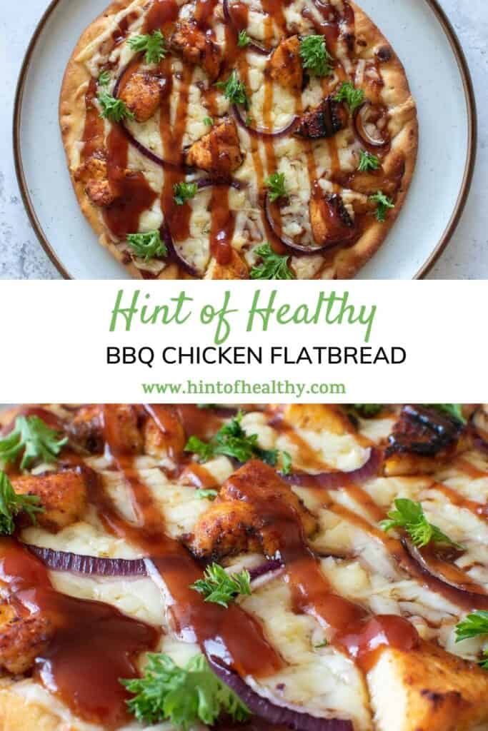 Two images of the chicken flatbread.