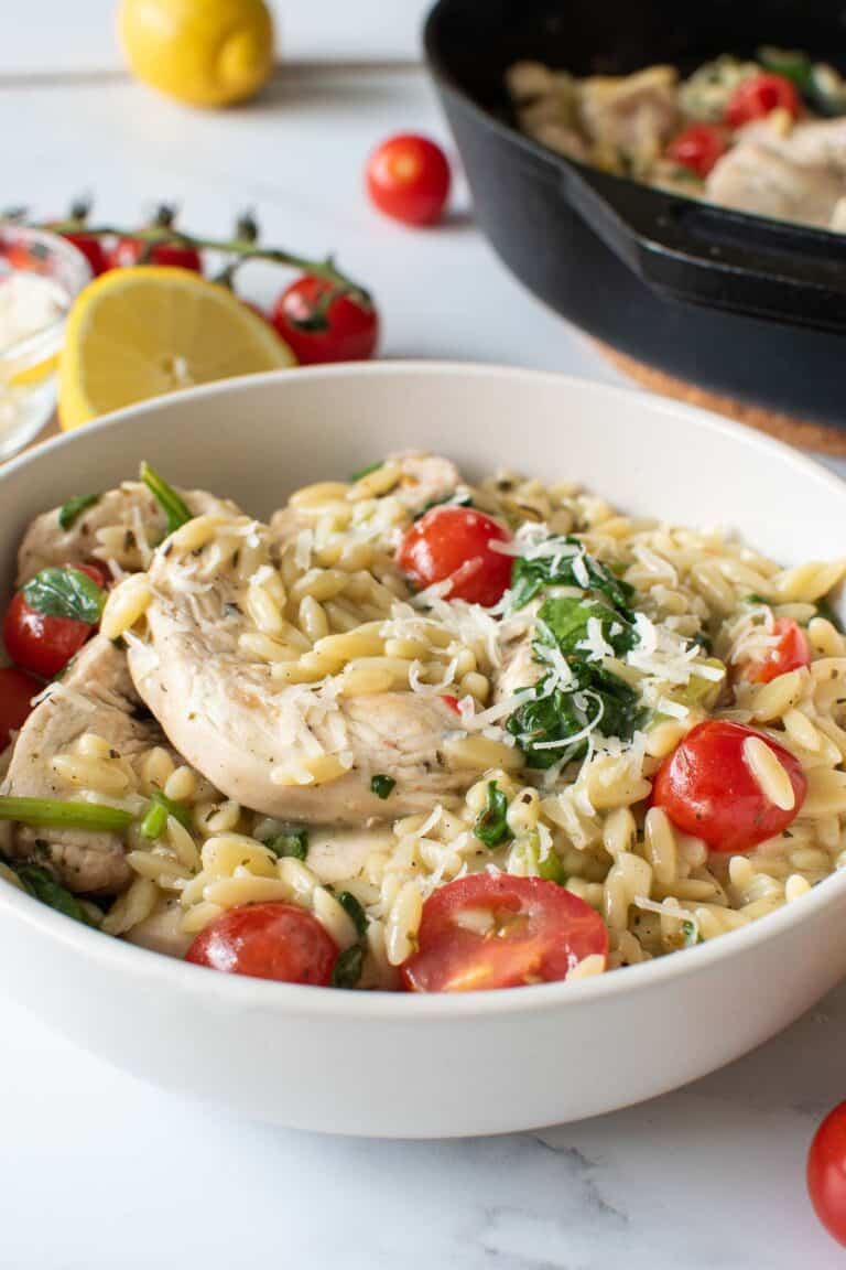 Lemon Chicken with Orzo (20Minute One Pan Dinner) Hint of Healthy
