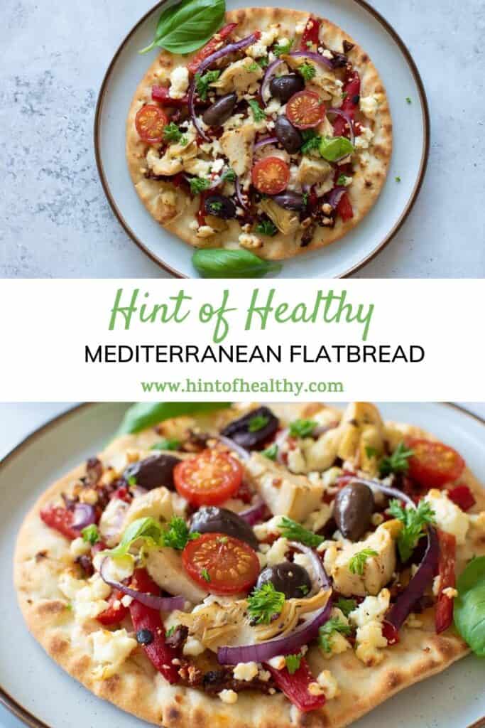 Two photos of the flatbread.