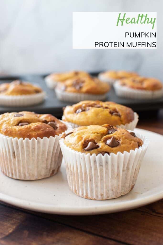 Close up of a plate with pumpkin muffins.