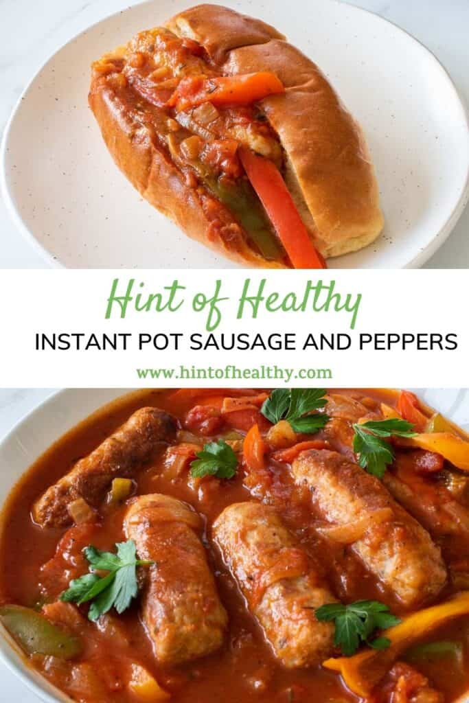 Sausage and peppers in a bowl, and served in a bun.