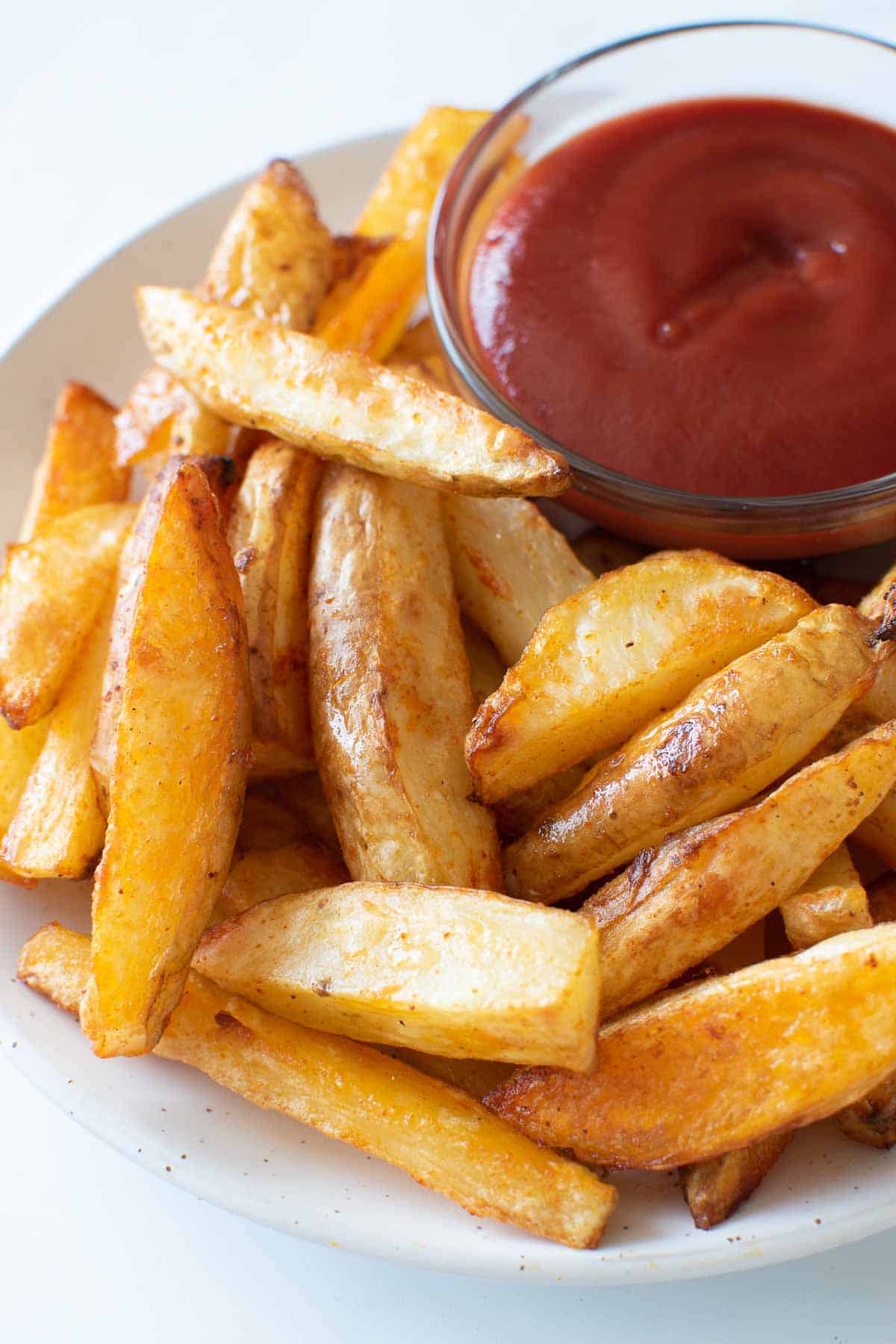 Close up of skin on fries.