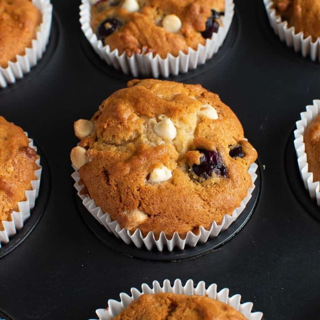 Blueberry and White Chocolate Muffins Hint of Healthy