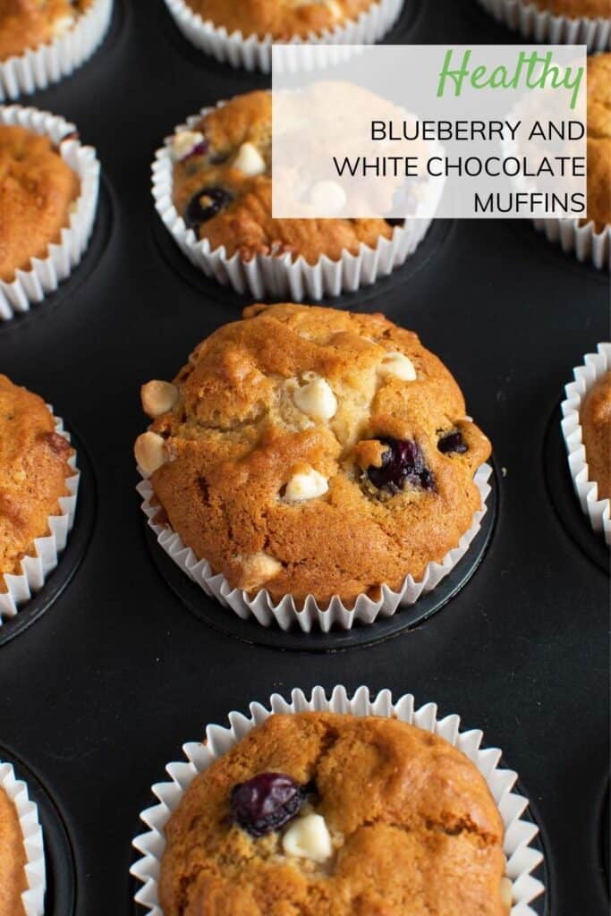 Blueberry and white chocolate muffins.