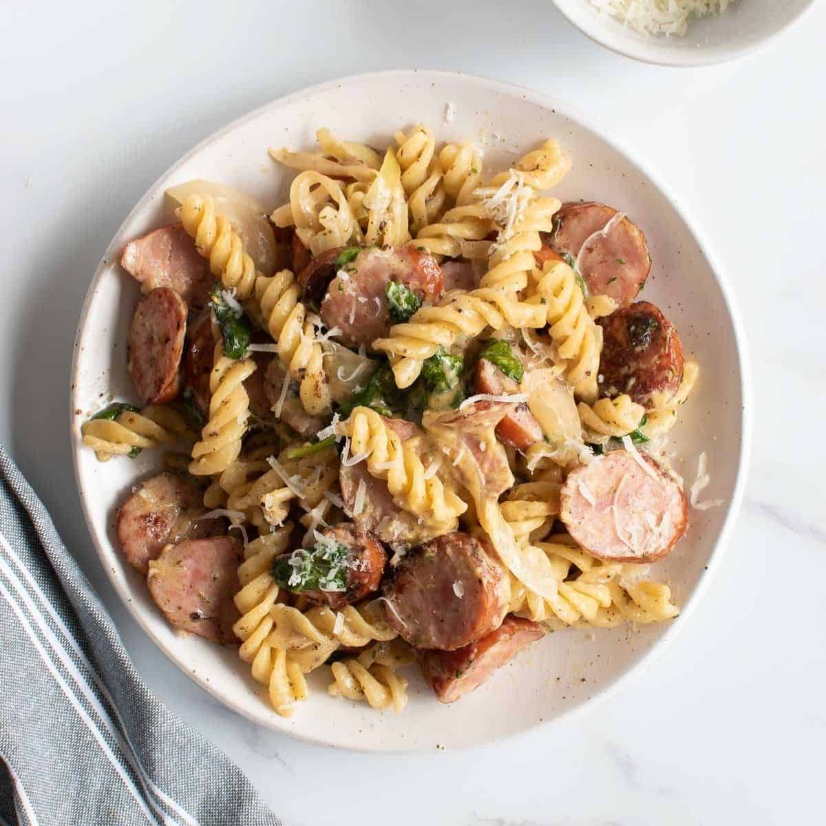 15 Minute Kielbasa Pasta Hint Of Healthy