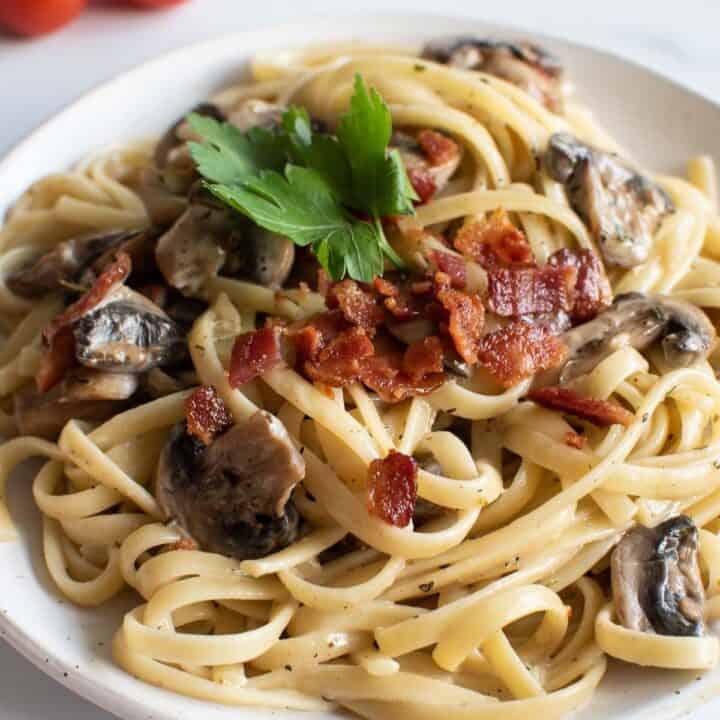 Bacon and Mushroom Pasta Recipe Hint of Healthy