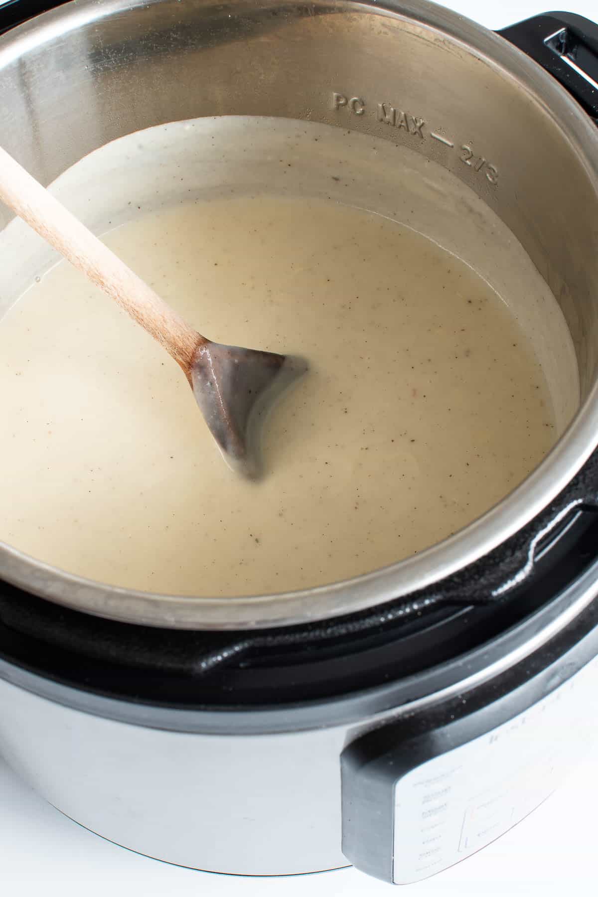 Cauliflower soup in an Instant Pot.