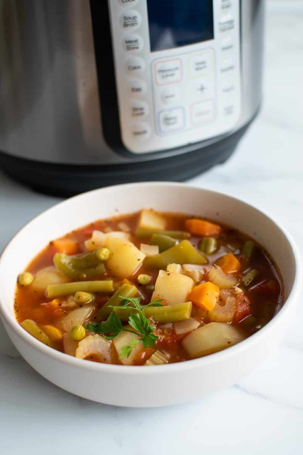 Instant Pot Vegetable Soup Recipe - Hint of Healthy