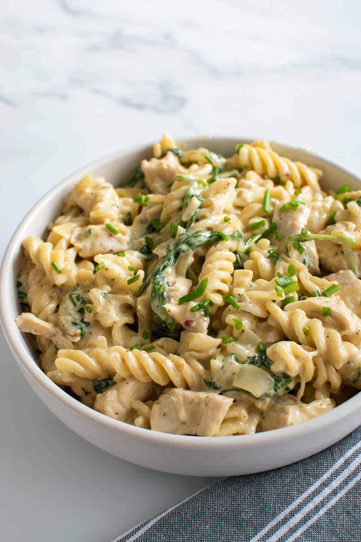 Day #2 of our KitchenAid Pasta-thon - Spinach Fusilli Alfredo : r