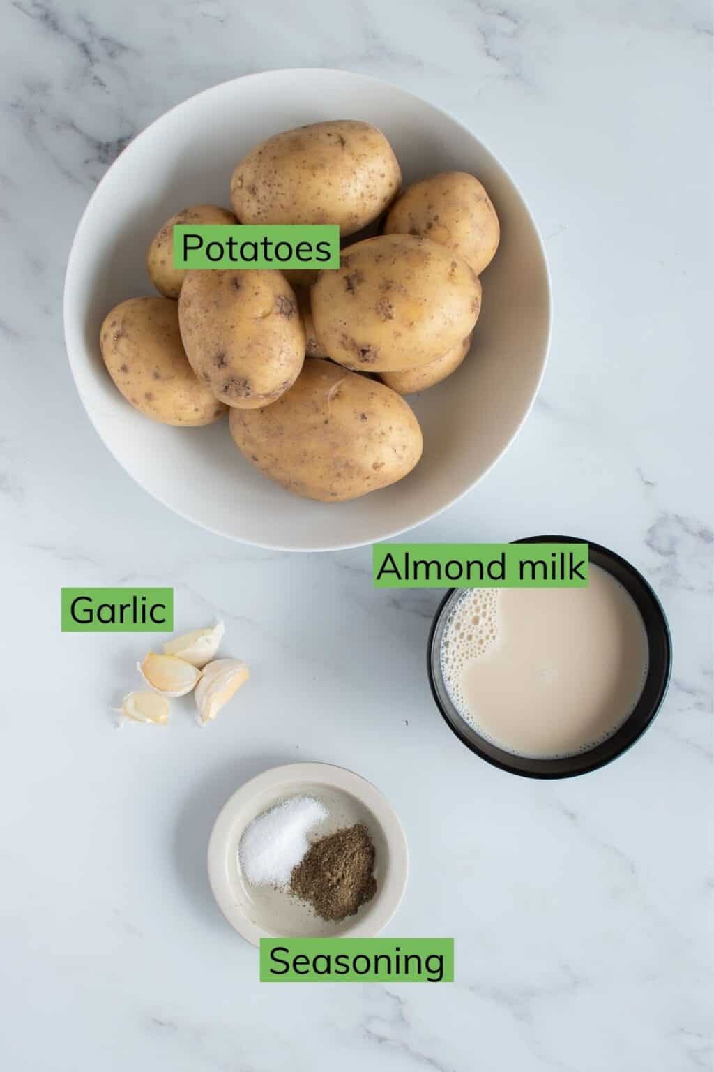 Almond Milk Mashed Potatoes (Vegan Garlic Mash) Hint of Healthy