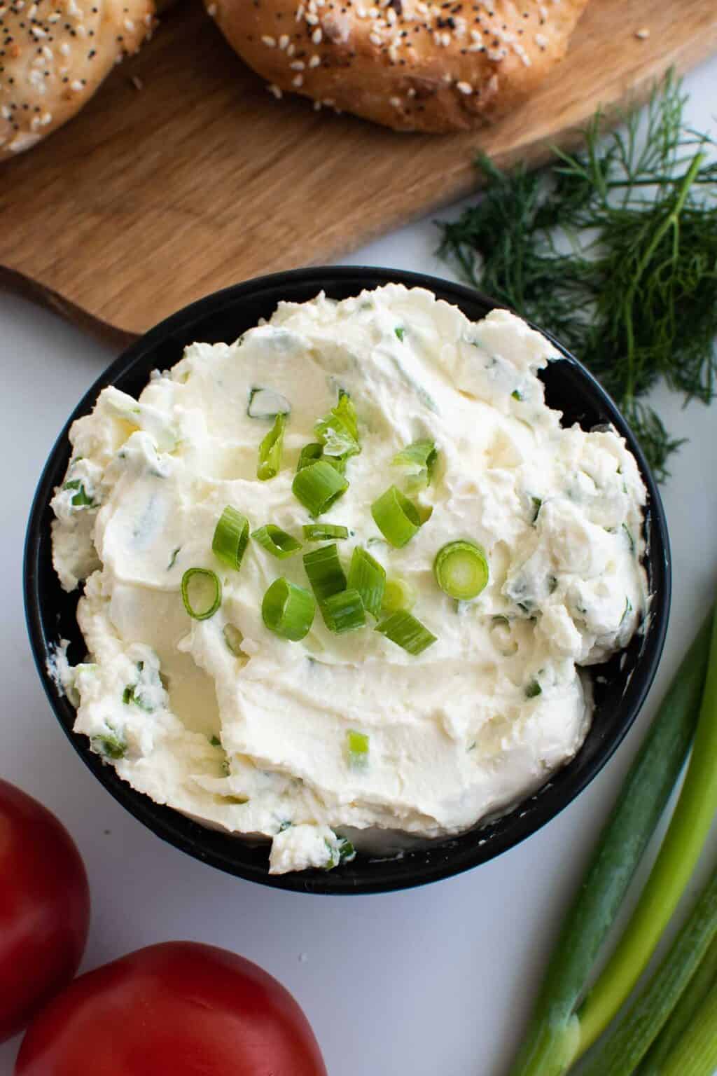 Scallion Cream Cheese Bagel Spread Recipe Hint of Healthy