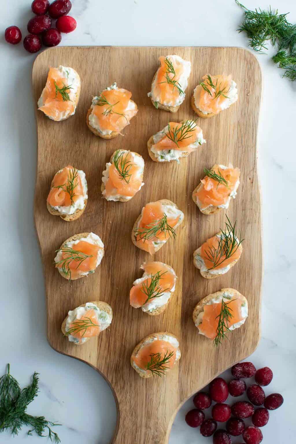 Smoked Salmon Canapes with Cream Cheese Hint of Healthy