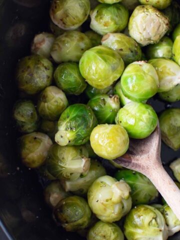 Brussels sprouts in slow cooker.