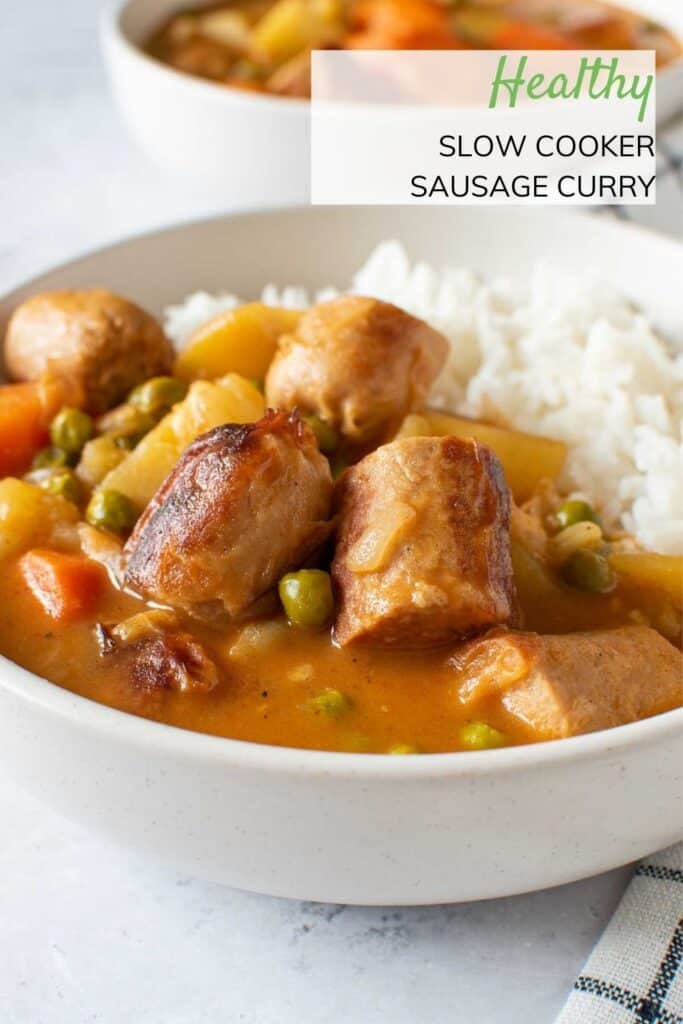 Sausage curry and rice.