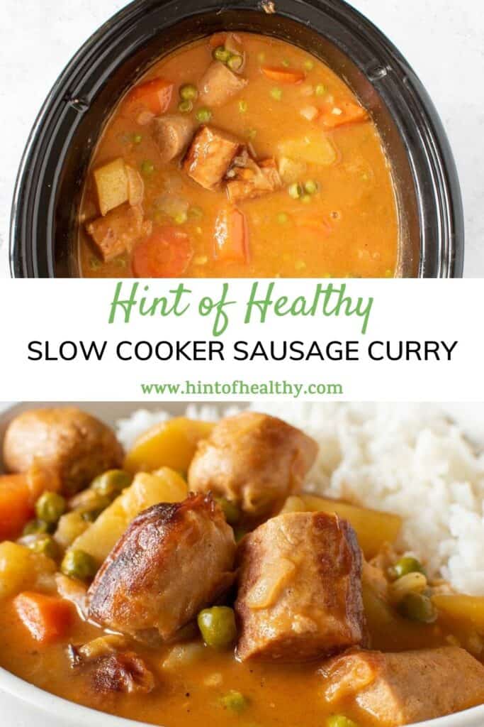 Slow Cooker Sausage Curry - Hint of Healthy