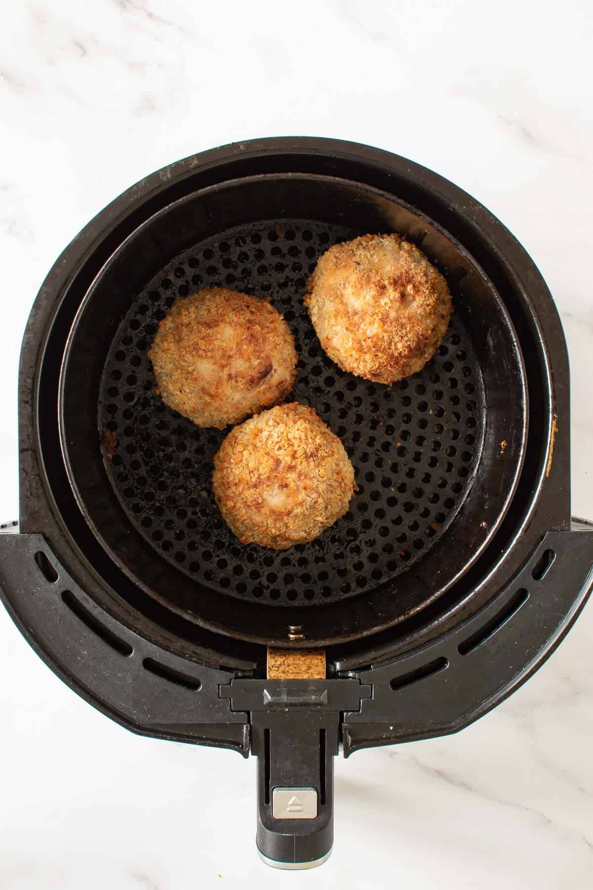 Scotch eggs in an air fryer.