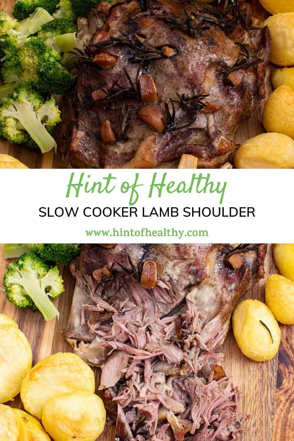 Slow Cooker Lamb Shoulder - Hint of Healthy