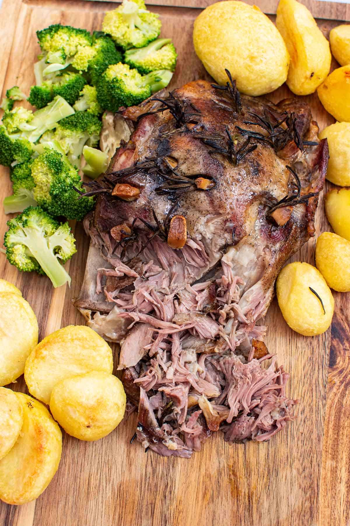 Slow-Cooked Lamb Shoulder With Rosemary Garlic & Honey